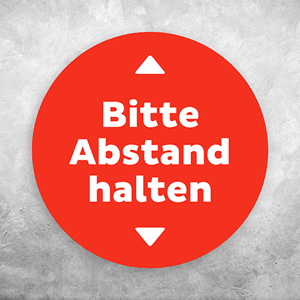 Bodenkleber rund - Abstand halten